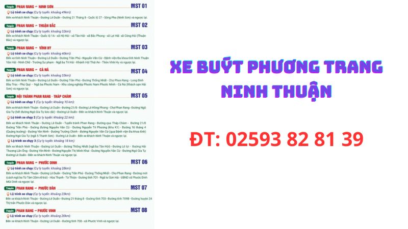 Xe buyt Phuong Trang Ninh Thuan di noi thanh phan rang